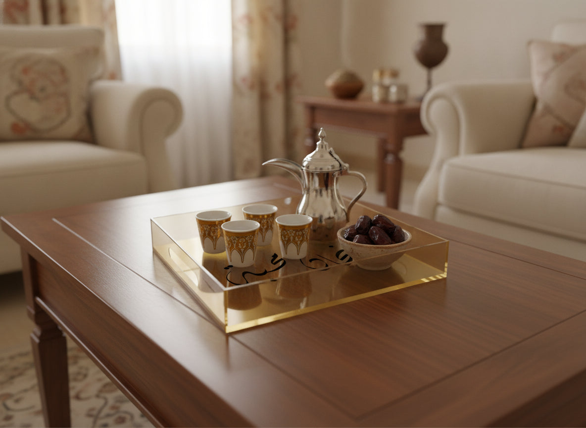 «فنجان محبة» serving tray in use
