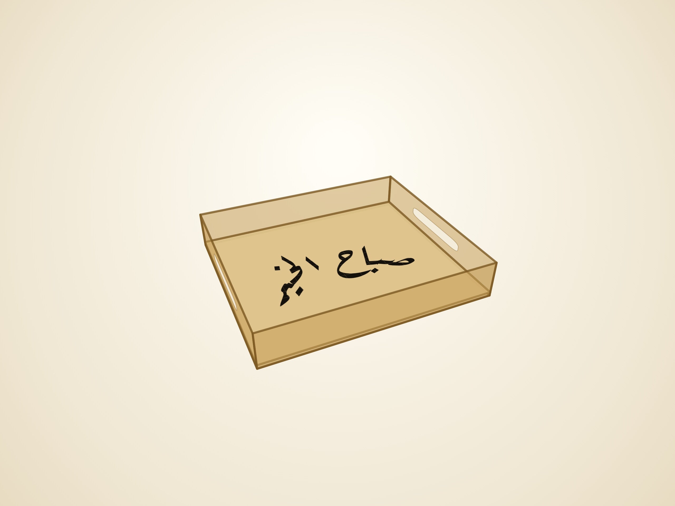 3D render — gold finish