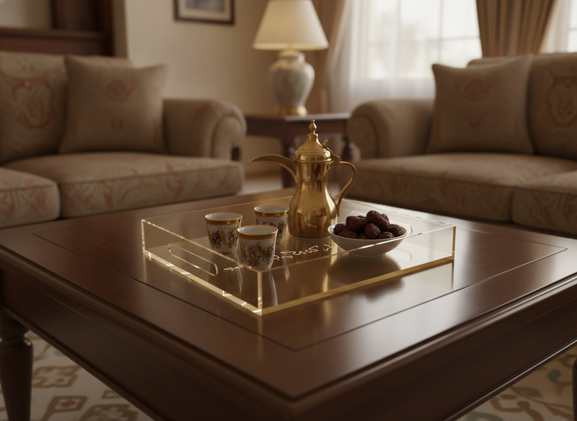 «جمعة مباركة» serving tray in use