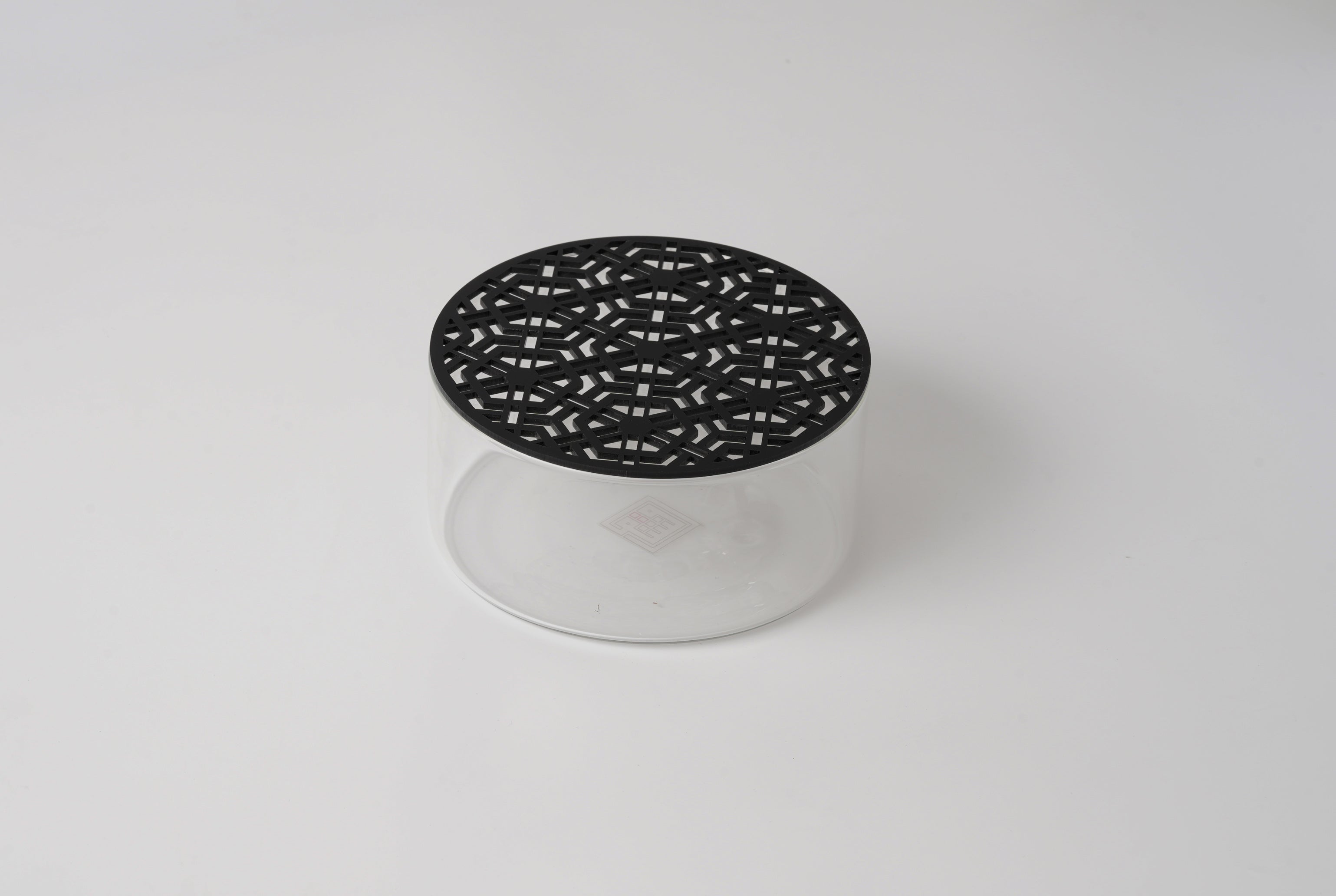 Glass Jar with Geometric Pattern Lid