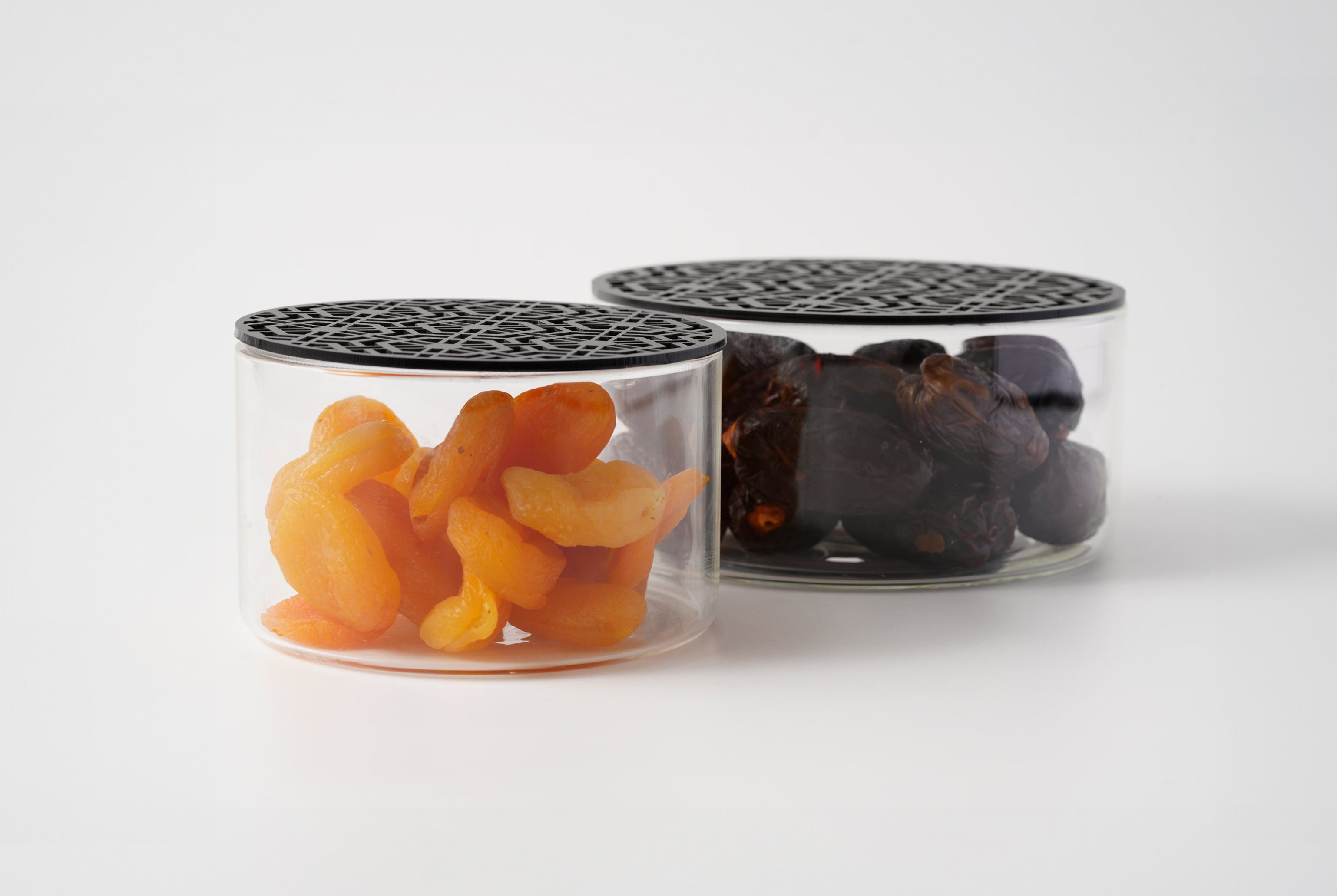 Glass Jar with Geometric Pattern Lid