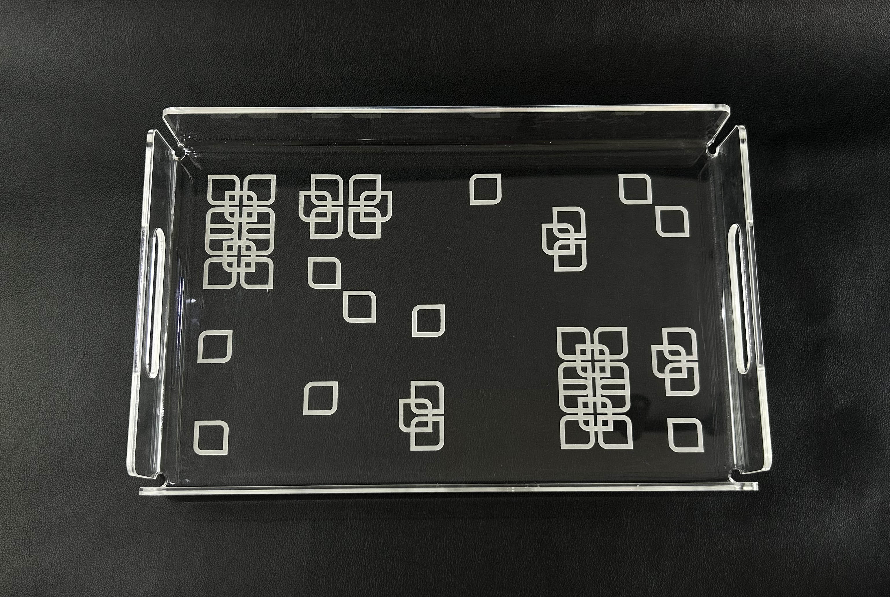 Arabesque Flowers Transparent Tray
