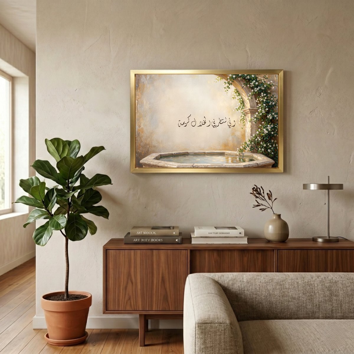 Noble Qualities Fill Me with Delight — framed canvas in a room, scene 2