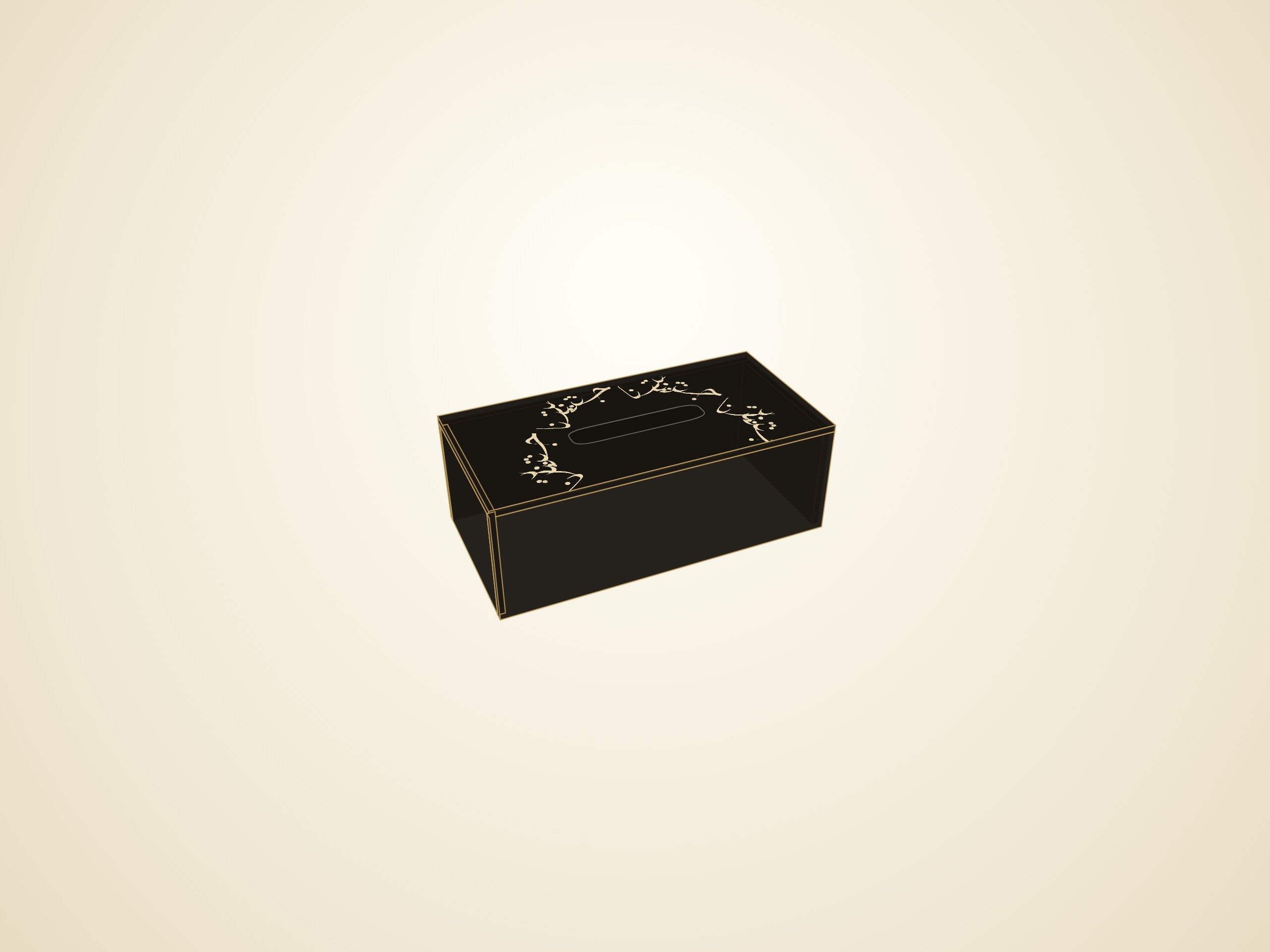 3D render — black finish