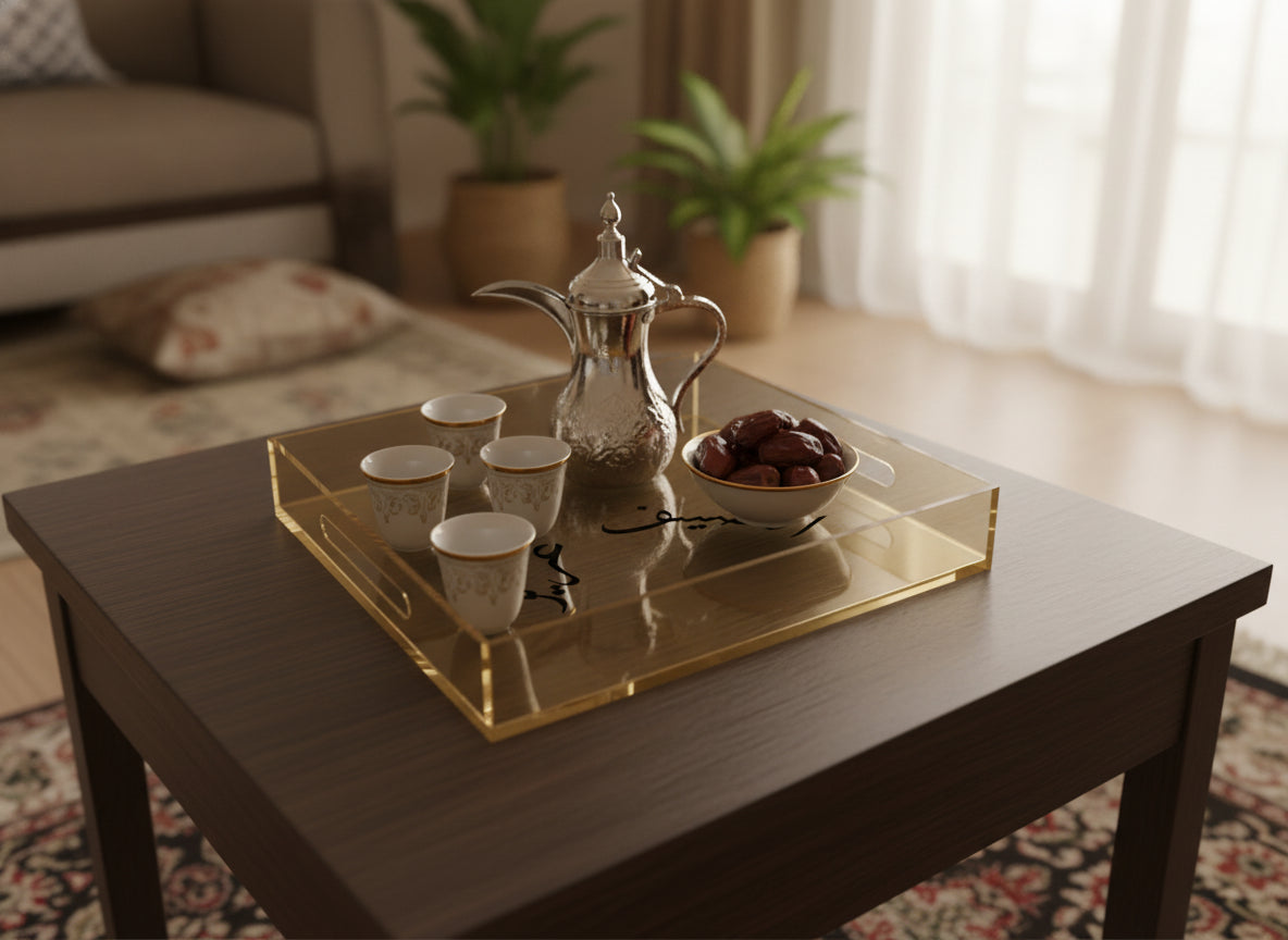 «الضيف عزيز» serving tray in use