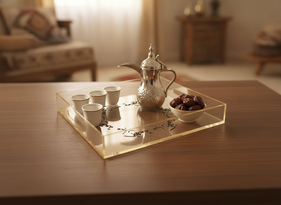 «جمعة مباركة» serving tray in use