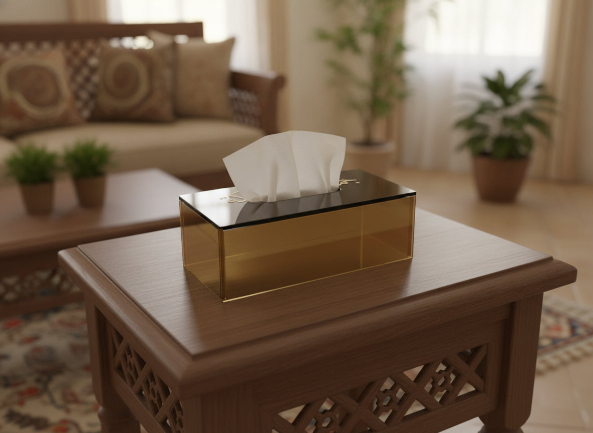 «جمعة مباركة» tissue box in use