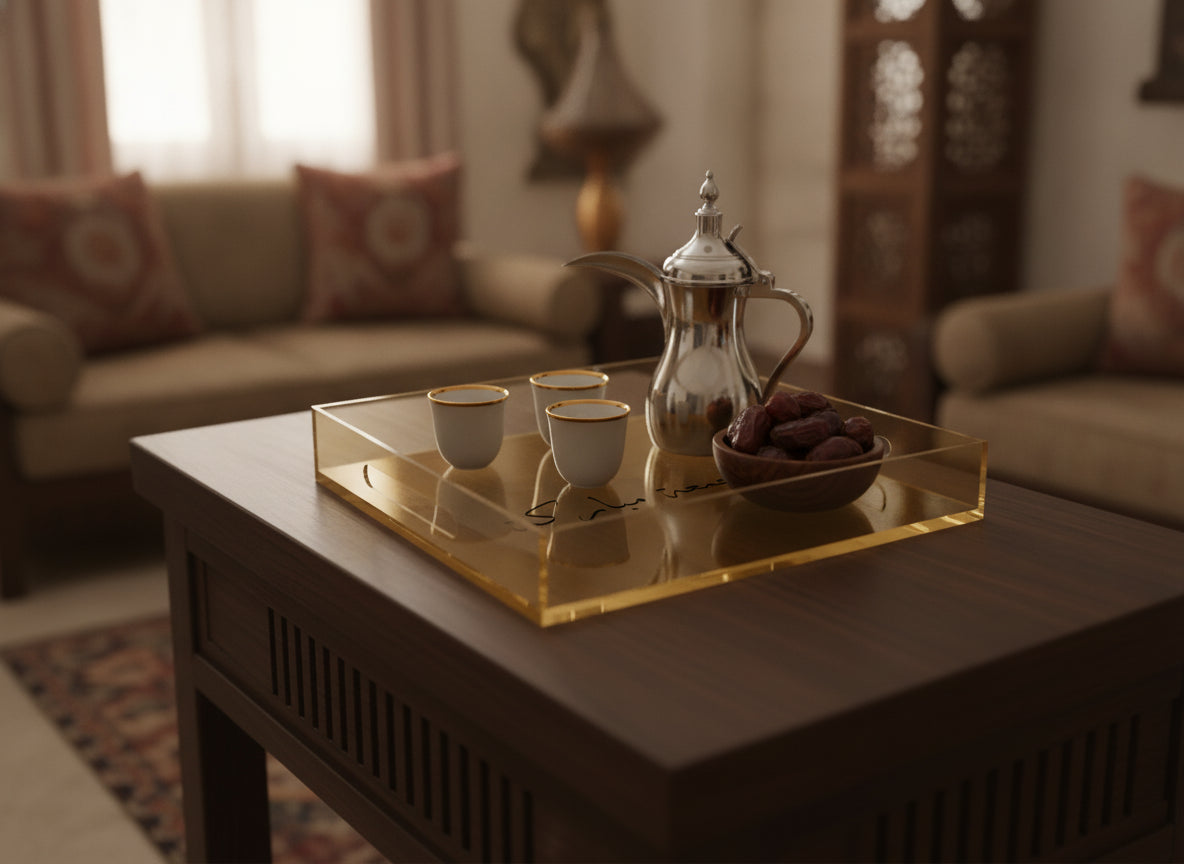 «جمعة مباركة» serving tray in use