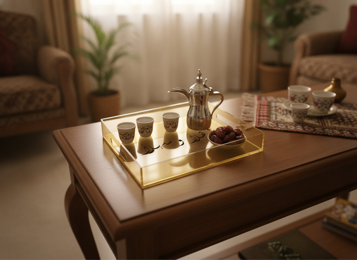 «أهلاً وسهلاً» serving tray in use