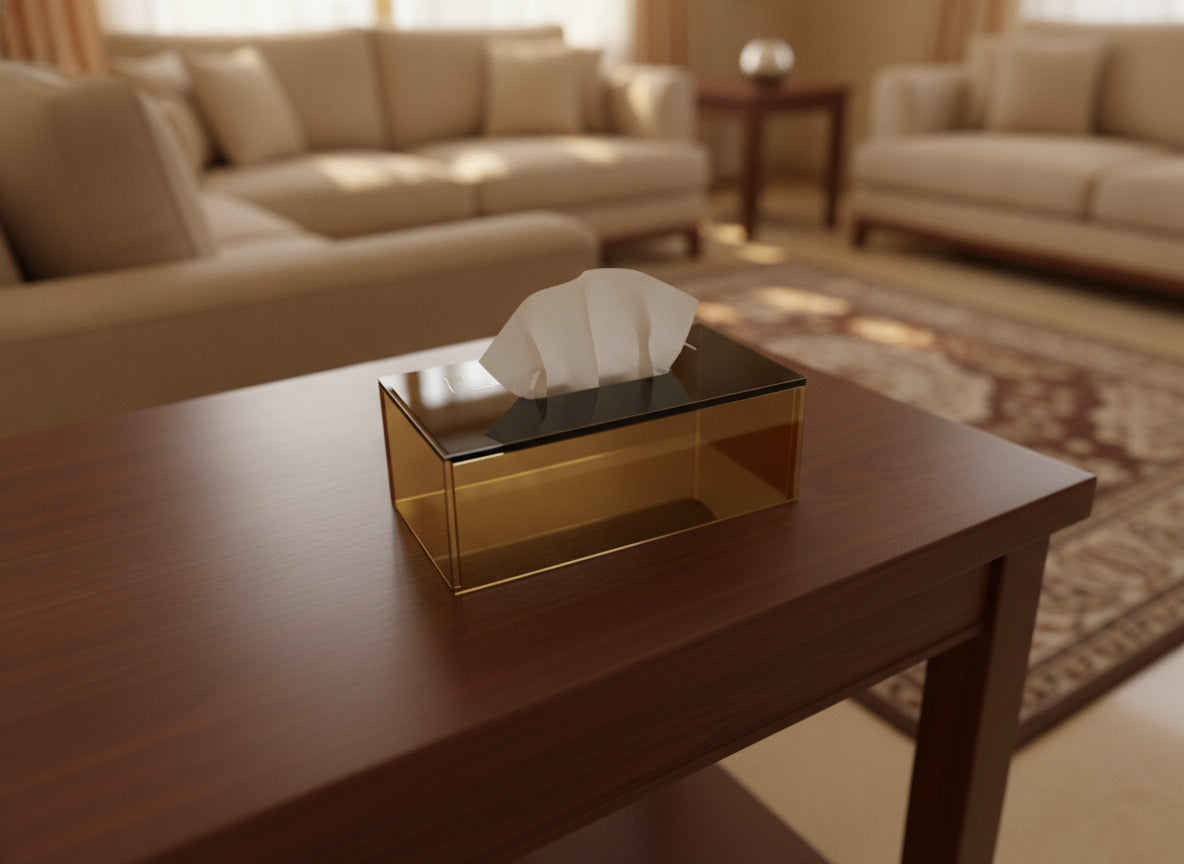 «المحبة» tissue box in use