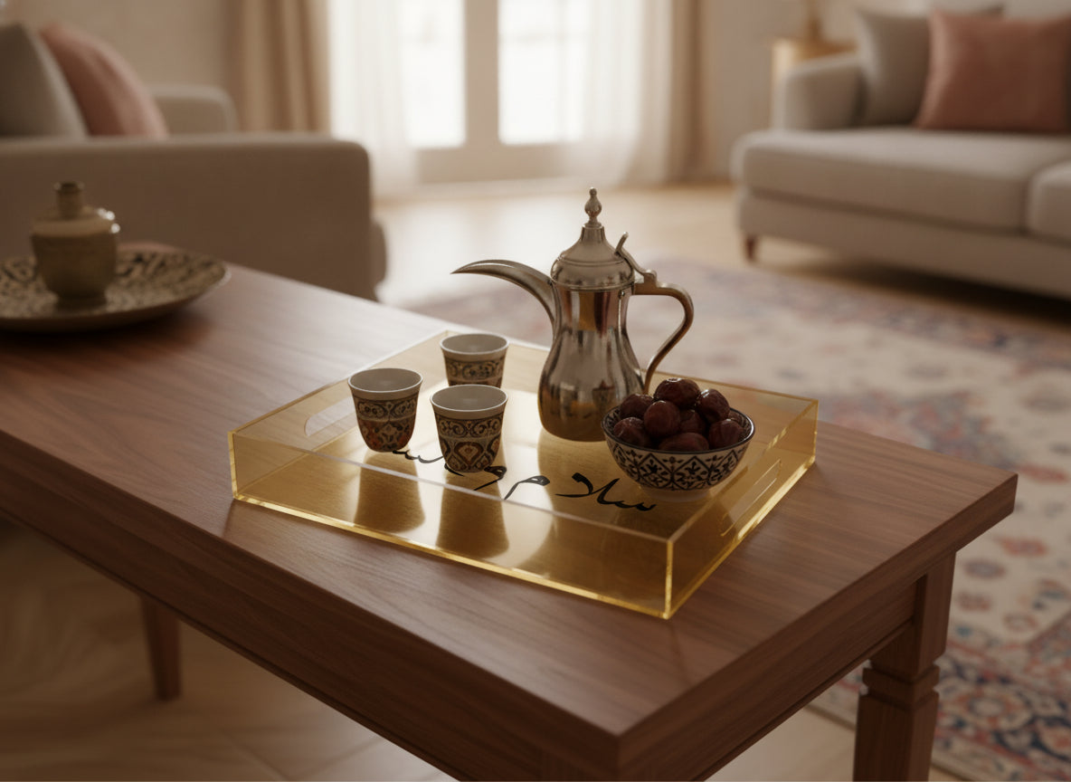 «سلام» serving tray in use