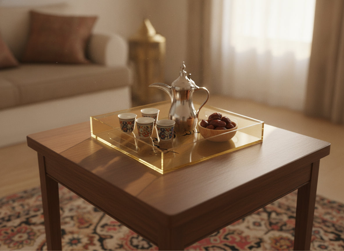 «أهلاً وسهلاً» serving tray in use