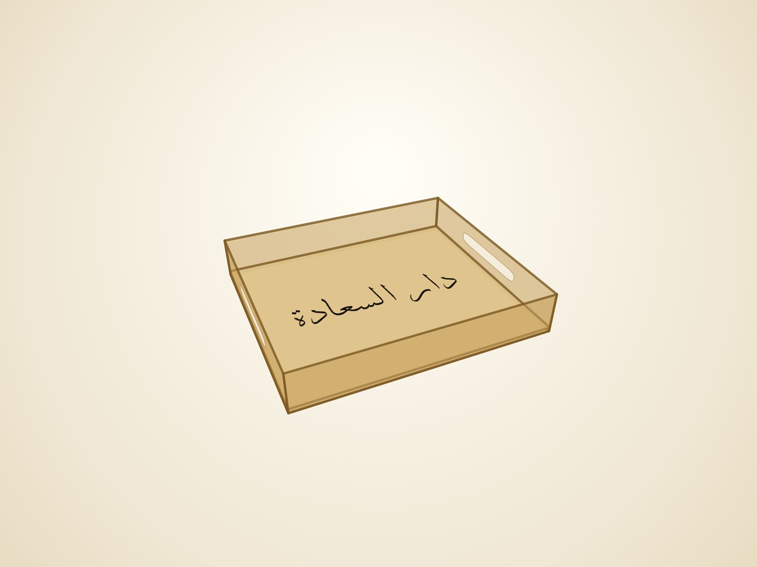 3D render — gold finish