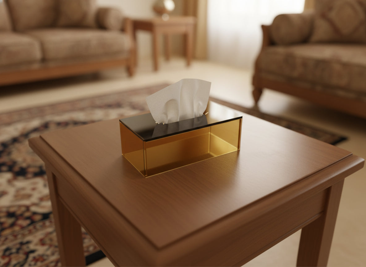 «الضيف عزيز» tissue box in use