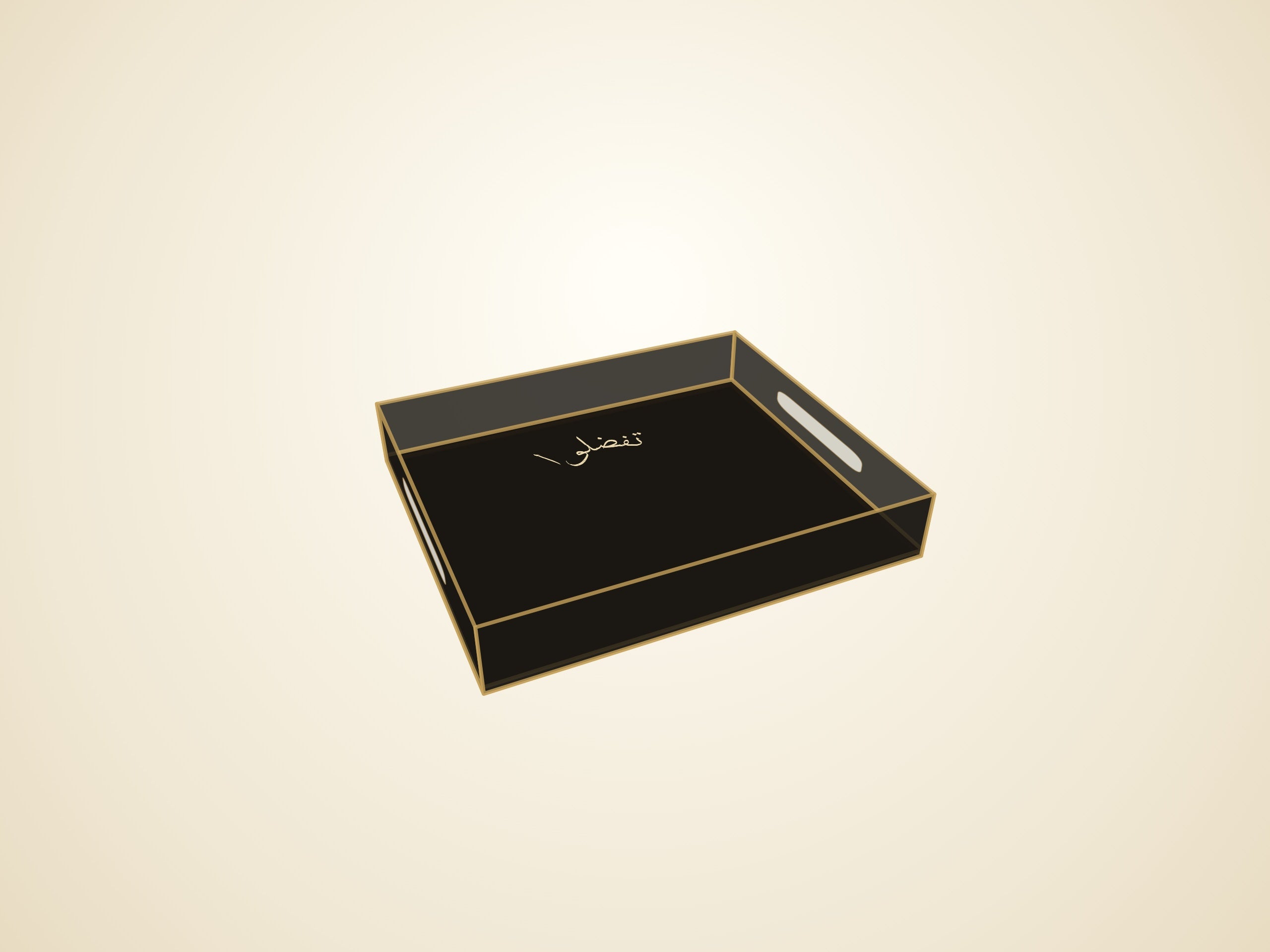 3D render — black finish