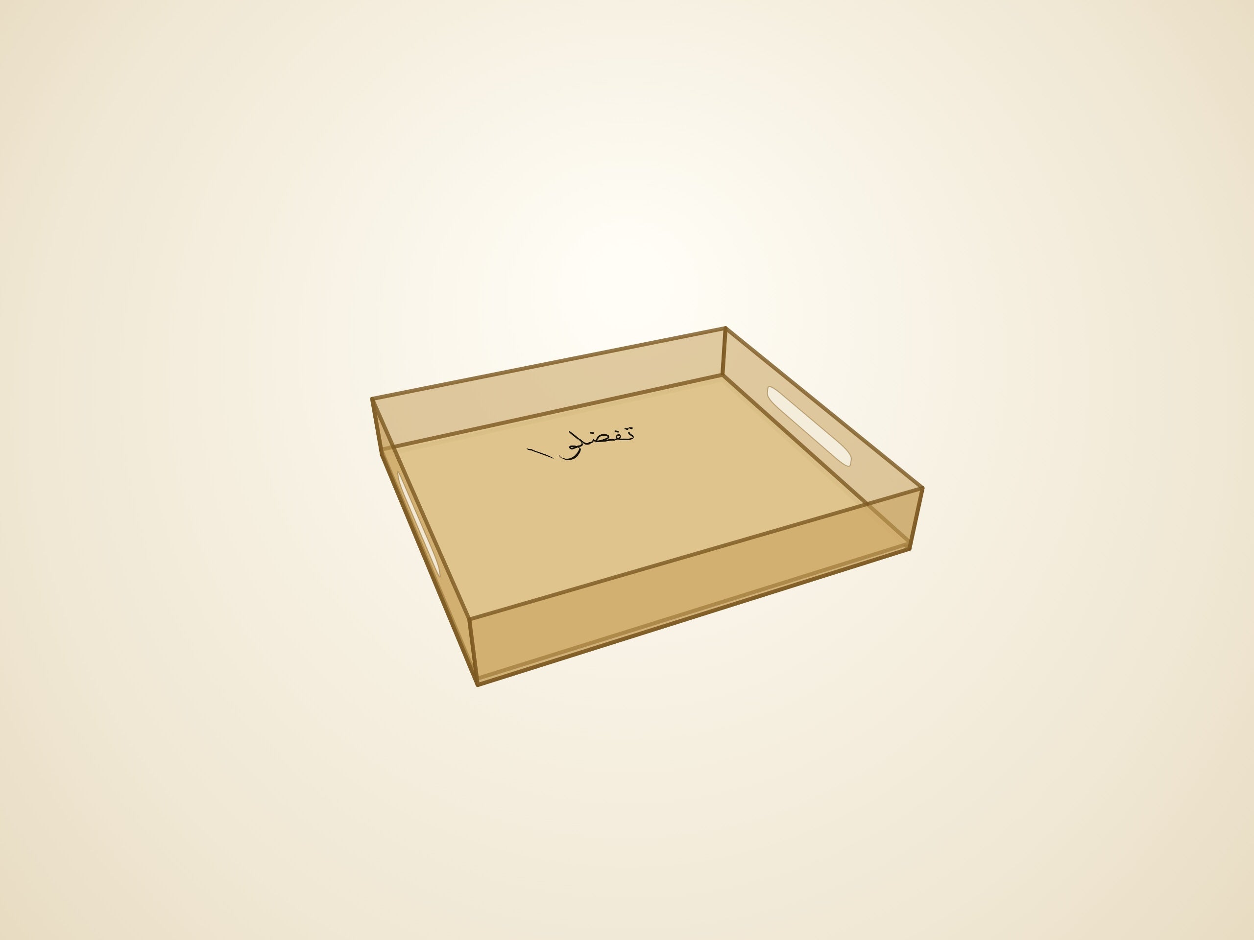 3D render — gold finish