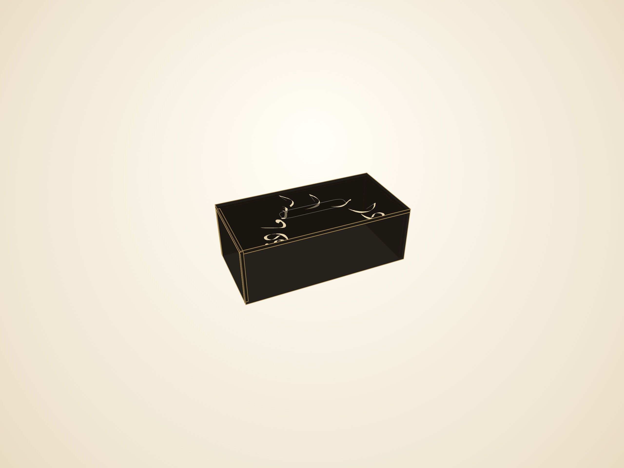 3D render — black finish