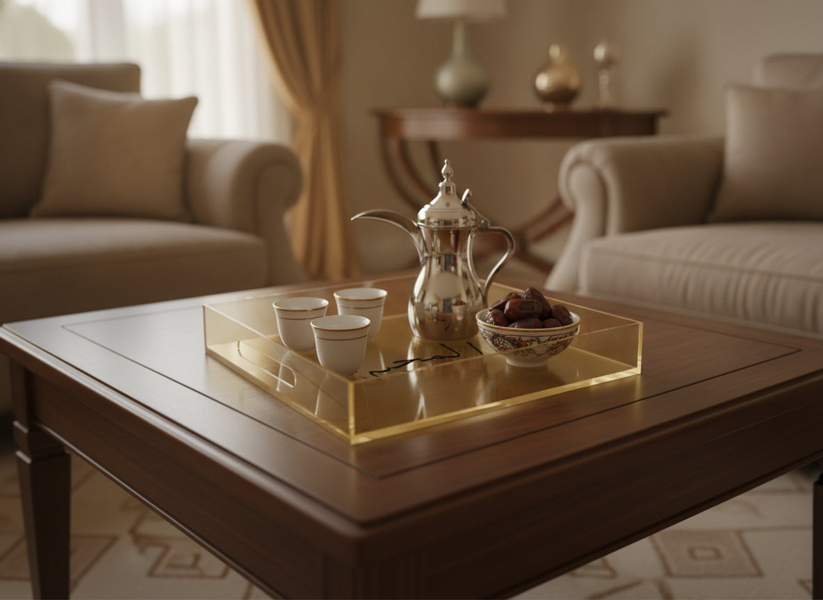 «المحبة» serving tray in use