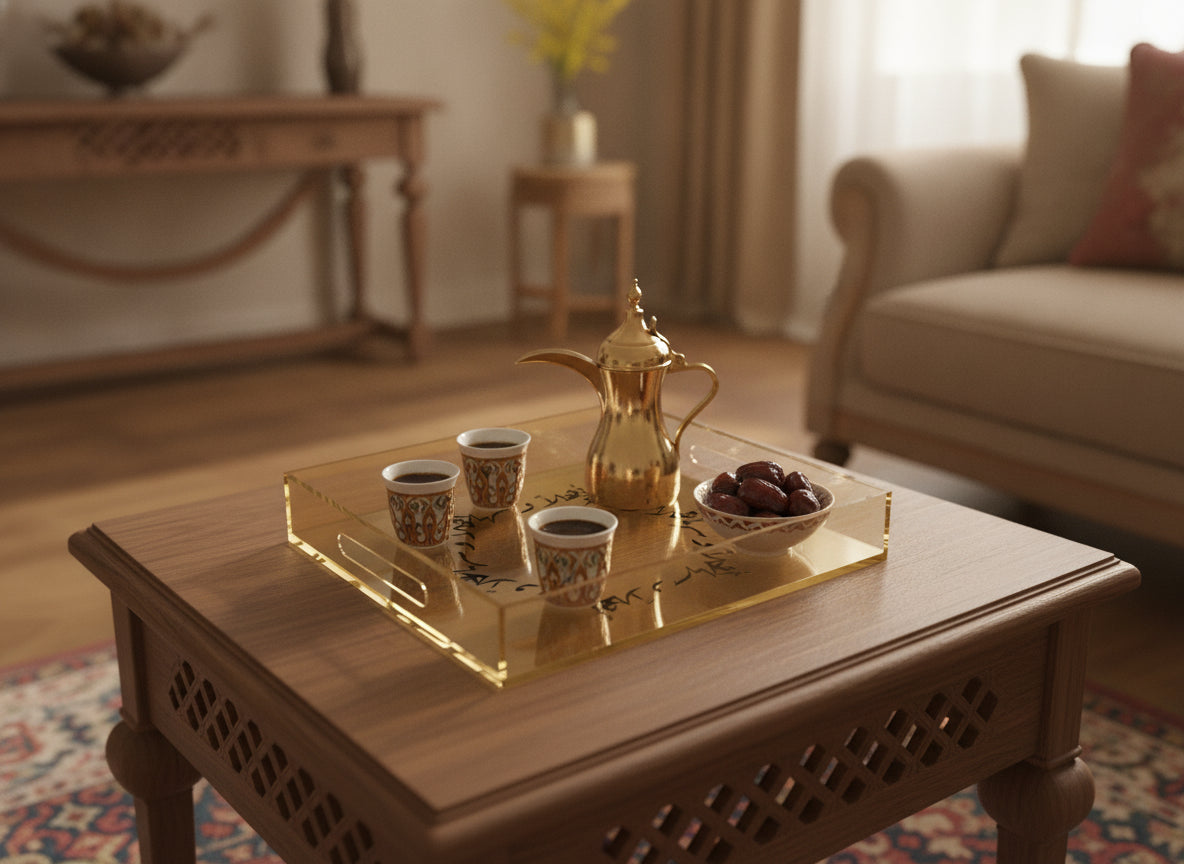 «أهلاً وسهلاً» serving tray in use