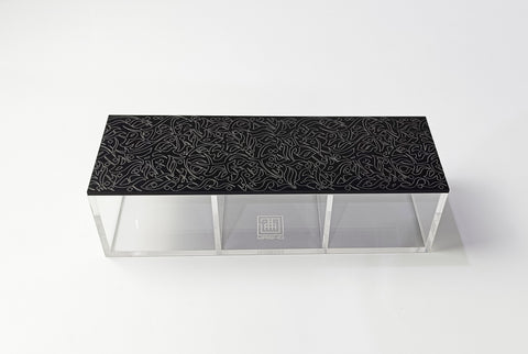 Personalised Wissam Arabic calligraphy letter on matte black acrylic, made in the UAE by MASHQ