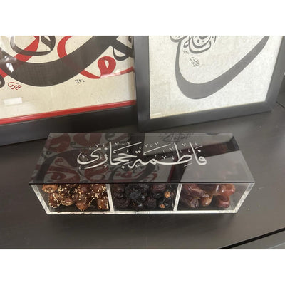 علبة أكريليك شخصية بغطاء بخط الثلث، صناعة مشق في الإمارات
