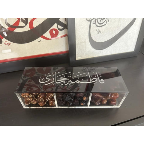 علبة أكريليك شخصية بغطاء بخط الثلث، صناعة مشق في الإمارات
