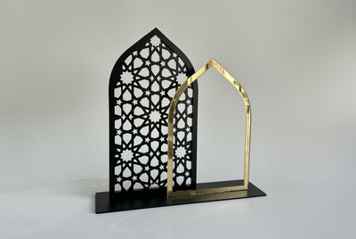Mashrabiya arabesque dome decor accent, made in the UAE by MASHQ