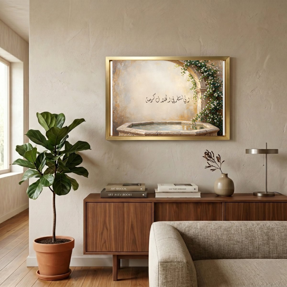 Noble Qualities Fill Me with Delight — framed canvas in a room, scene 2