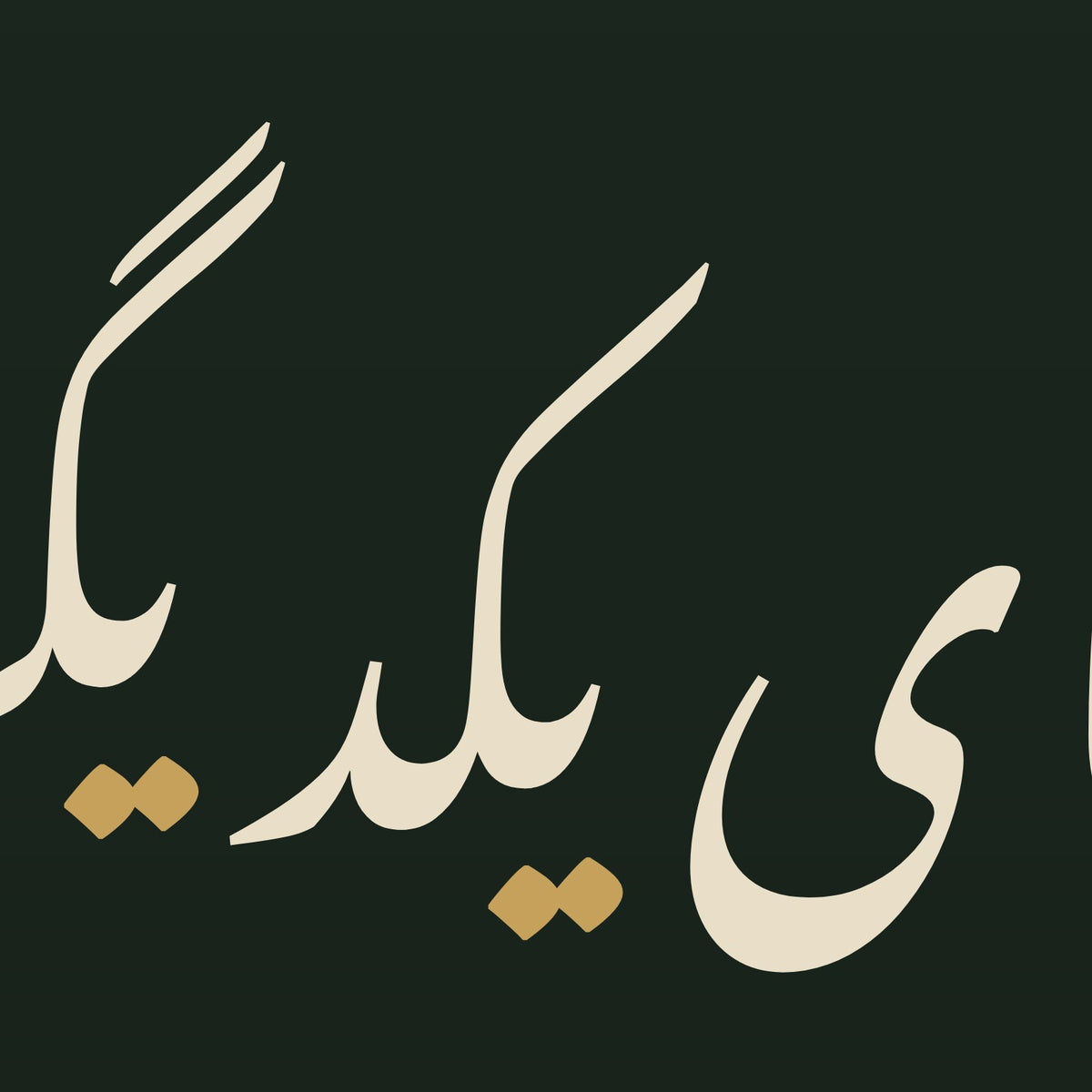 Detail at three times the scale: the strokes of «بنی‌آدم اعضای یکدیگرند», cut from this paint's own design file (not a photograph)