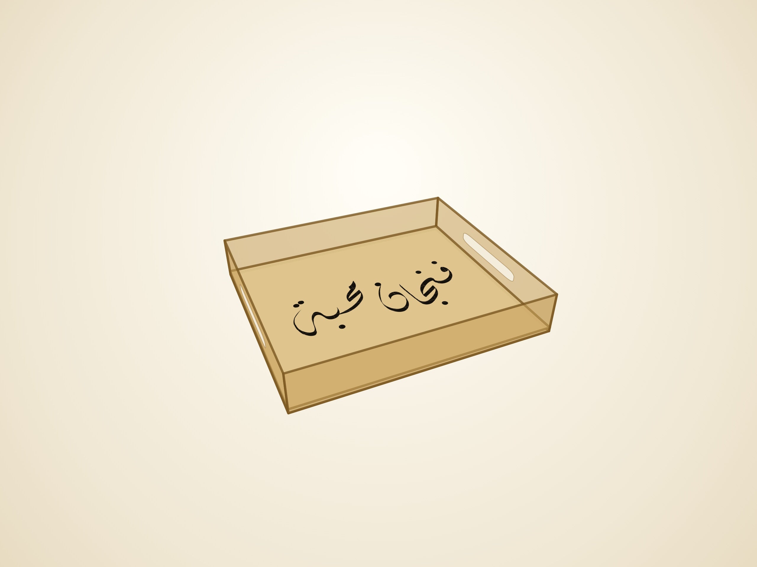 3D render — gold finish